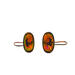 Beautiful crystal sparkling stones set in a brass base setting. The stone is faceted with brown, amber, green, and orange hues.